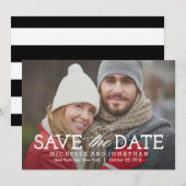 Eenvoudig Tijdige foto Opslaan van de datumkaart Save The Date (Voorkant / Achterkant)