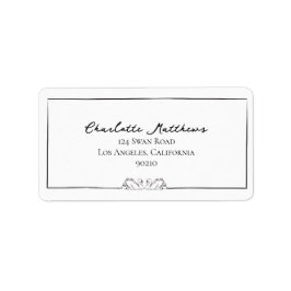 Eenvoudig tijdloos handgeschreven Swan-adreslabel Etiket