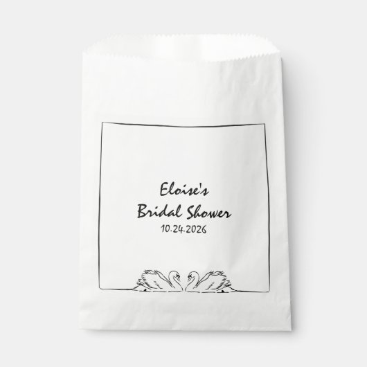 Eenvoudig tijdloos handgeschreven Swan-Vrijgezelle Bedankzakje (Voorkant)