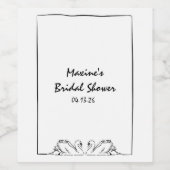 Eenvoudig tijdloos handgeschreven Swan-Vrijgezelle Wijn Etiket (Enkel label)