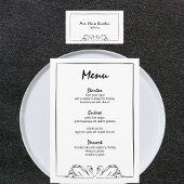 Eenvoudig tijdloos handgetekend zwaan Vrijgezellen Menu