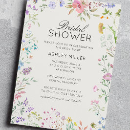 Eenvoudig, tijdloos Wildflower Wedding Vrijgezelle Kaart