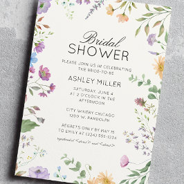 Eenvoudig, tijdloos Wildflower Wedding Vrijgezelle Kaart