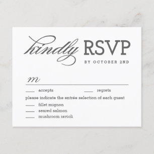 Eenvoudig tijdloze EDITABLE KLOR RSVP-kaart RSVP Kaartje
