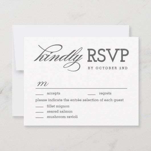 Eenvoudig tijdloze EDITABLE KLOR RSVP-kaart RSVP Kaartje (Voorkant)