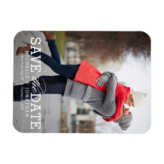 Eenvoudig Timeless EDITABLE KLOR sparen de Datum Magneet (Horizontaal)