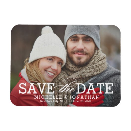 Eenvoudig Timeless EDITABLE KLOR sparen de Datum Magneet (Horizontaal)