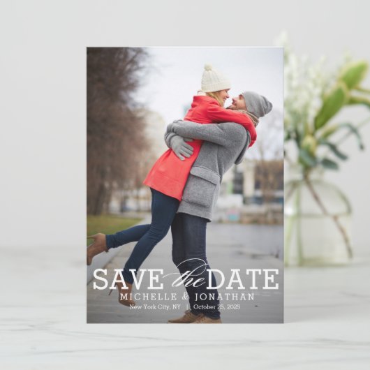 Eenvoudig Timeless EDITABLE KLOR sparen de Kaart v (Staand voorkant)