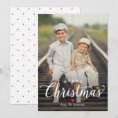 Eenvoudig Timeless MERRY CHRISTMAS Holiday Photo C Feestdagenkaart (Voorkant / Achterkant)
