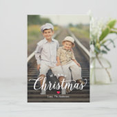 Eenvoudig Timeless MERRY CHRISTMAS Holiday Photo C Feestdagenkaart (Staand voorkant)