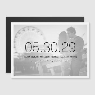 Eenvoudig Timeless Save the Date Photo Magnet Card Magnetische Uitnodiging
