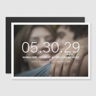 Eenvoudig Timeless Save the Date Photo Magnet Card Magnetische Uitnodiging
