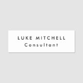 Eenvoudig tinloos, wit, creatief naamplaatje (Voorkant)