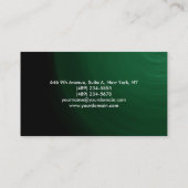 Eenvoudig toonaangevend groen minimalistisch profe visitekaartje (Achterkant)