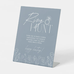 Eenvoudig toonblauw Vrijgezellenfeest Reclamebord Met Voetstuk