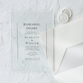 Eenvoudig traditioneel bruiloft repetitie diner acryl uitnodigingen