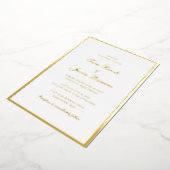 Eenvoudig traditioneel goudbruin huwelijk folie uitnodiging (Gedraaid)