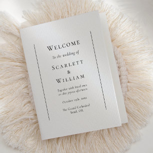 Eenvoudig traditioneel minimaal bruiloft gevouwen programma