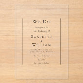 Eenvoudig traditioneel minimaal we doen bruiloft acryl uitnodigingen (Voorkant)