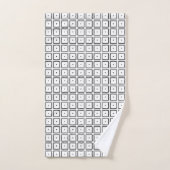 Eenvoudig Trendy Black en White Square Dot Pattern Bad Handdoek (Handdoek)