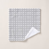 Eenvoudig Trendy Black en White Square Dot Pattern Bad Handdoek (Wasdoekje)