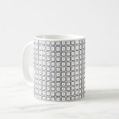 Eenvoudig Trendy Black en White Square Dot Pattern Koffiemok (Voorkant links)