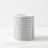 Eenvoudig Trendy Black en White Square Dot Pattern Koffiemok (Center)