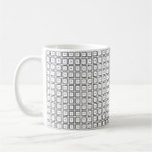 Eenvoudig Trendy Black en White Square Dot Pattern Koffiemok (Links)