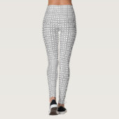 Eenvoudig Trendy Black en White Square Dot Pattern Leggings (Achterkant)
