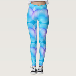 Eenvoudig trendy blauw verloop zeepbelpatroon leggings