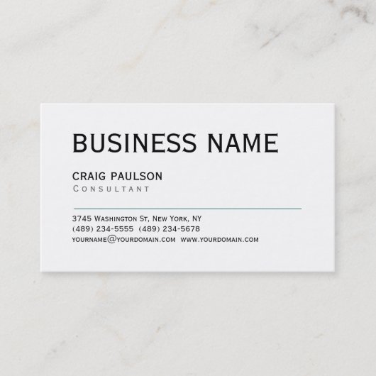 Eenvoudig Trendy Cute Black White Visitekaartje (Voorkant)