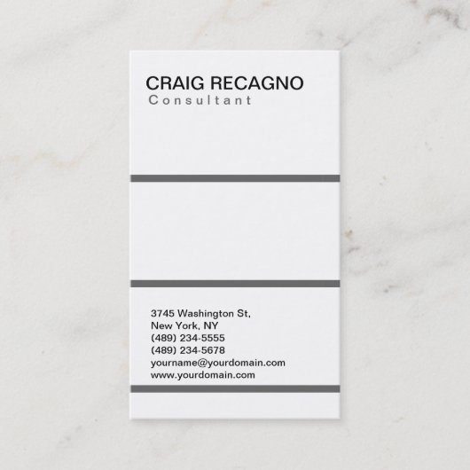 Eenvoudig Trendy Cute Black White Visitekaartje (Voorkant)