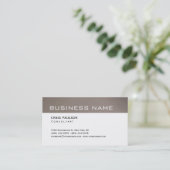 Eenvoudig Trendy Cute Plain Beige White Visitekaar Visitekaartje (Staand voorkant)