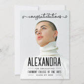 Eenvoudig trendy felicitaties afstudeerscript foto kaart (Voorkant)