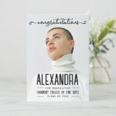 Eenvoudig trendy felicitaties afstudeerscript foto kaart (Staand voorkant)