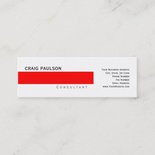 Eenvoudig Trendy Leuk Gewoon Consultant Visitekaar Mini Visitekaartje (Voorkant)