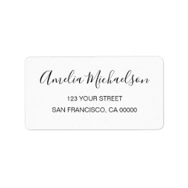 Eenvoudig trendy minimalistisch zwart-wit adres etiket