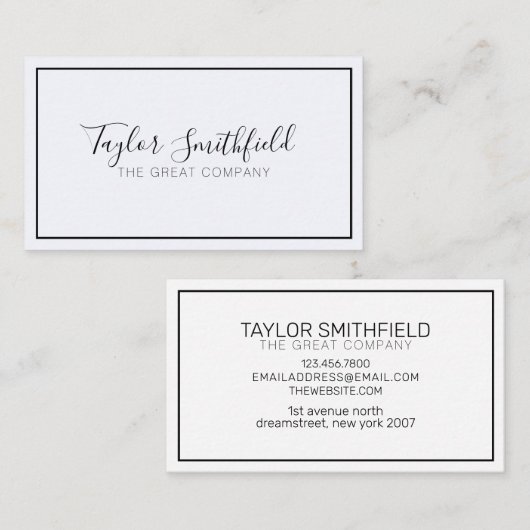 Eenvoudig Trendy Modern Calligraphy Design Visitekaartje (Voorkant / Achterkant)