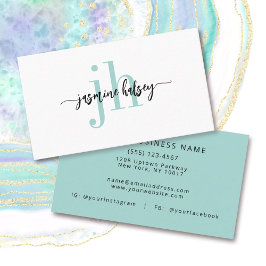 Eenvoudig Trendy Naam en Initialen Visitekaartje