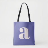 Eenvoudig trendy paars vet retro monogram initiaal tote bag (Voorkant)