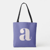 Eenvoudig trendy paars vet retro monogram initiaal tote bag (Achterkant)