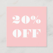 Eenvoudig trendy pastelroze minimalistisch modern kortingskaartje (Voorkant)