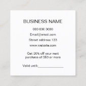 Eenvoudig trendy pastelroze minimalistisch modern kortingskaartje (Achterkant)