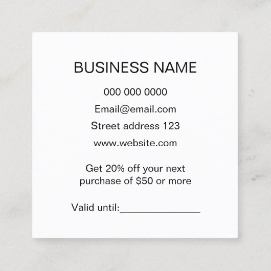 Eenvoudig trendy pastelroze minimalistisch modern kortingskaartje (Achterkant)