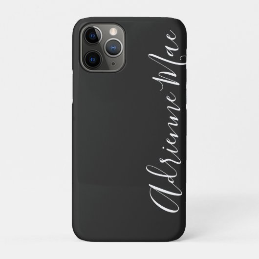 Eenvoudig Trendy Personalized Charcoal Gray Case-Mate iPhone Case (Achterkant)