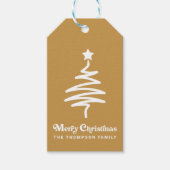 Eenvoudig trendy retro goud kerst retouradres cadeaulabel (Voorkant)