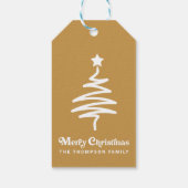 Eenvoudig trendy retro goud kerst retouradres cadeaulabel (Achterkant)