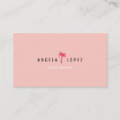 Eenvoudig trendy roze rode palmboom Visitekaartje (Voorkant)