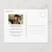 Eenvoudig trendy wavy edge foto afstuderen uitnodiging briefkaart (Achterkant)