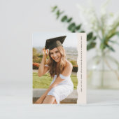 Eenvoudig trendy wavy edge foto afstuderen uitnodiging briefkaart (Staand voorkant)